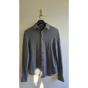 Express Mens Button Up Shirt XS Gray Long Sleeve Cotton Modal Stretch Casual